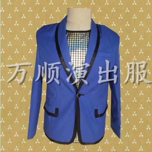 Big size clothes men blue suits designs masculino homme terno stage costumes for singers jacket men blazer dance star style