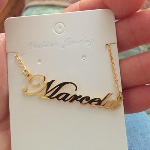 Gold Silver Color Personalized Custom Name Pendant Necklace Customized Cursive Nameplate Necklace Women Handmade Birthday Gift