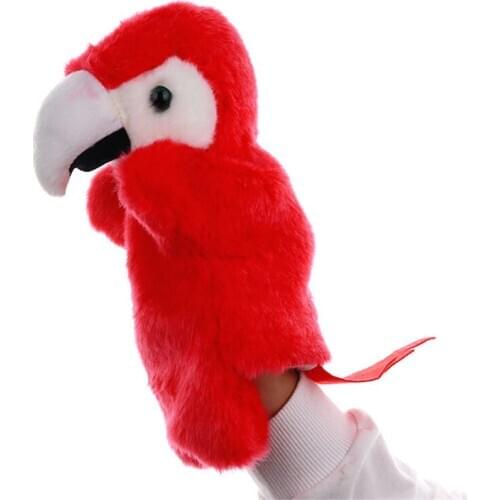 Parrots Hand Puppet Animal Doll Toys Cartoon Funny Puppets Soft Plush Toy NSV775
