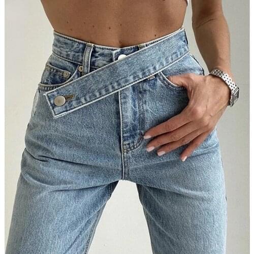 YT Casual Fashion Straight Denim High Waist Jeans Women Pants Fall Winter 2021 Harajuku Boyfriend Jeans Loose Bottom