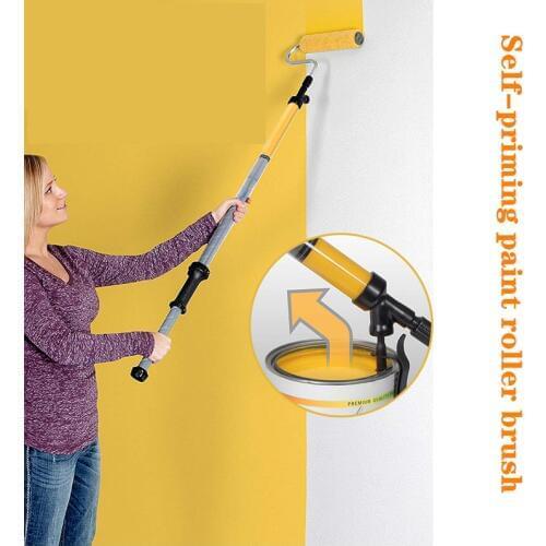 Roller brush latex paint paint brush printing stretch wool brush decoration roller coating machine magic wall tool