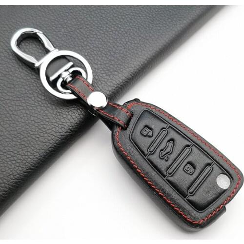 Genuine Leather Car Key Fob Cover Case Set Protect Skin for JAC S2 S3 S4 S5 S7 R3 Flip Folding Remote Keychain Hang Holder