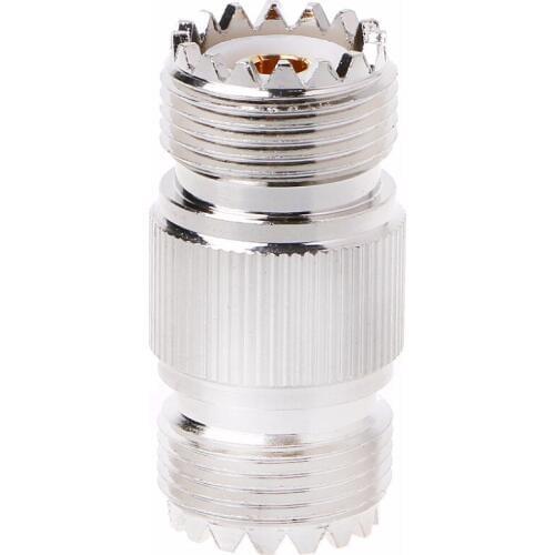 UHF PL-259 SO-239 Female To UHF Female Jack RF Straight Connector Adapter Nickel