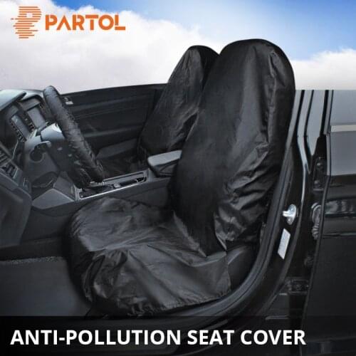 Partol Universal Car Seat Covers Dust Anti-dirty Auto Seat Protector Front Automobile Seat Chair Cover Cushion with Storage Bag