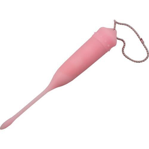 Vibrating Silicone urethral sound penis plug catheters male dilator vibe chastity device Pink sex toys product for men