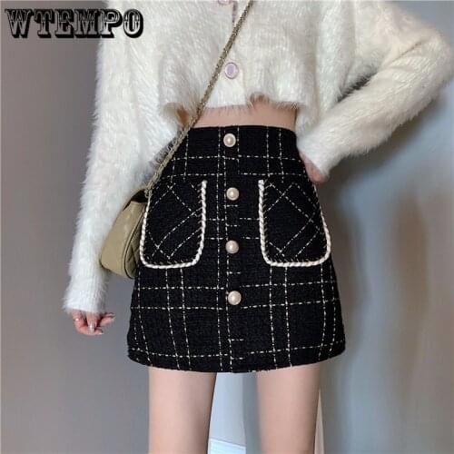 WTEMPO Plaid Pencil Skirts