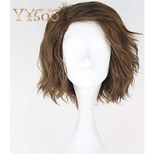 YYsoo The Men Cosplay Wig Synthetic Short Fluffy Curly Wig Mens Flax Green Color Fashion Party Cosplay Costume Wig Halloween Use