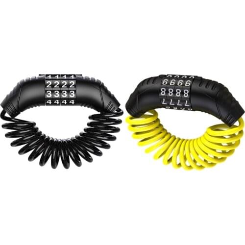 1x Durable Anti-theft Helmet Lock 4-digit Password Bicycle Locks for Scooter Motorcycle Portable Mtb Road Bike Lock Cable