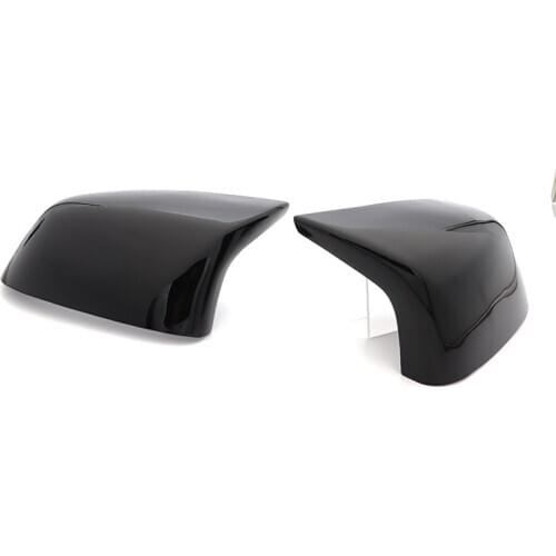 2pcs Gloss Black Side Mirror Cover Cap Rearview For BMW F15 X5 2014-2018 Car Accessories