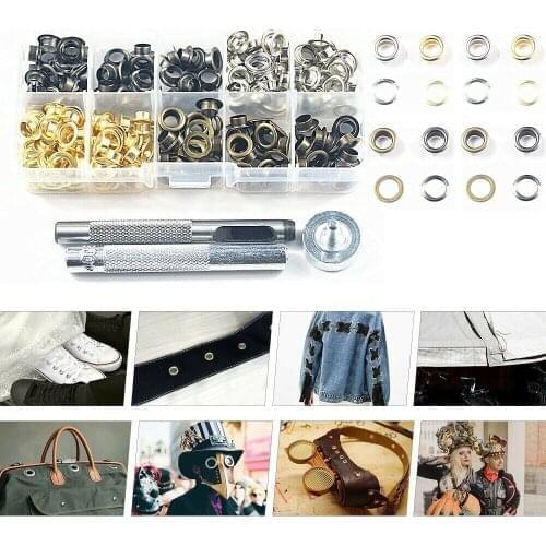 200pcs Copper Eyelets 6mm Inner Diameter With Washers Installation Tools And Storage Box Set For Punching Leather Craft