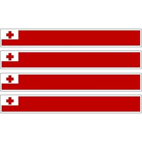 4pcs Patriotic Stickers Flag Stripes Vinyl KK PVC 13cm X 1.7cm Car Window Motorcycle Decoration Tuning Tonga Car Stickers