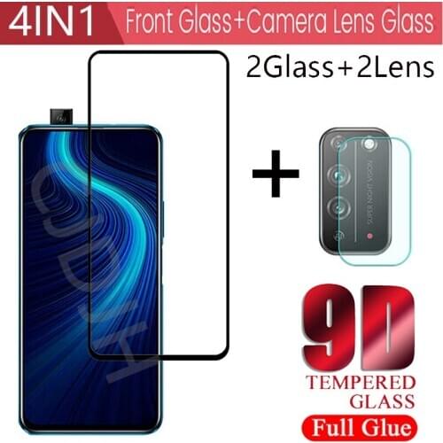 4-in-1 Camera + Screen Protector For Huawei honor X10 Full Gule Tempered Glass On Huawei honor X10 Pro protective Glass