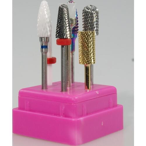 7pcs per setEasy Nail Tungsten Carbide Nail Drill Bit 3/32" Rotate Burr Bits For Manicure Nail Drill Accessories Milling Cutter