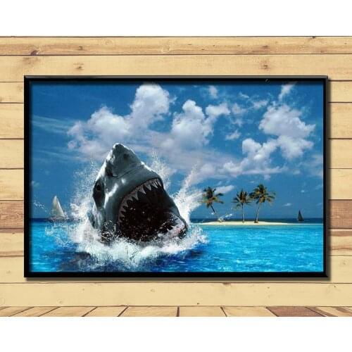 Shark Huge Strong Marine Animal (21) Wall Posters Prints Silk Art Painting For Home Wall Bedroom Decor