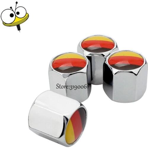 Auto Car Accessories Wheels Tire Valve Caps For Germany Flag For Audi A3 A4 RS3 Ford Mercedes Benz VW Golf Polo Opel Astra Ford