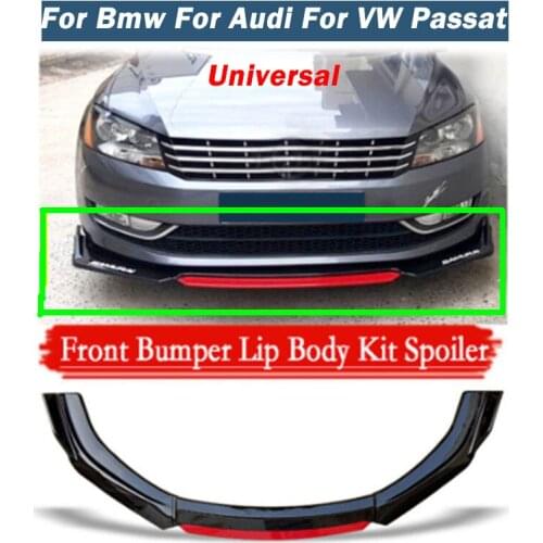 Car Front Bumper Lip Splitter Universal Spoiler Diffuser Lip Kit For Bmw e46 e90 e60 f20 For Audi a4 a5 a6 a8 For VW Passat B7
