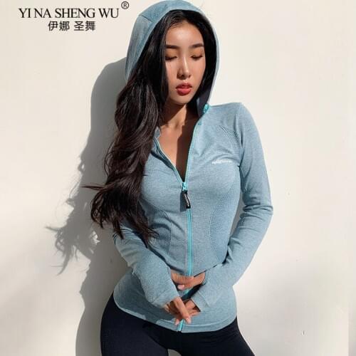 Energy Seamless Running Jacket Women Hoodie Sports Yoga Shirts Zipper Fitness Gym Jogging Tops Long Sleeves Sportswear Stretch