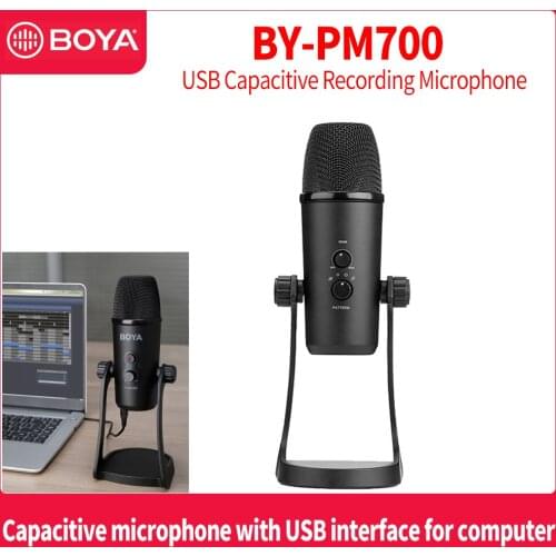 BOYA BY-PM700 USB Condenser Microphone with Flexible Polar Pattern for Windows and Mac Computer Recording Interview Conference