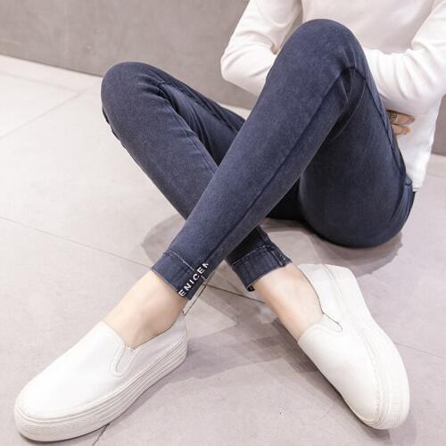 Letter Abdominal Pants Maternity Clothes For Pregnant Women Jeans High Stretch Pants Pregnancy Spring Clothing Skinny Jeans New