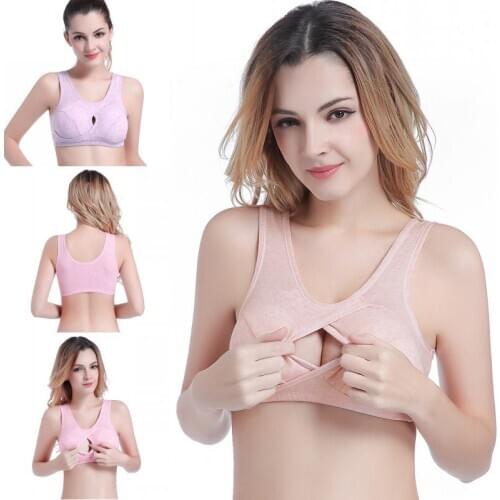 WJ 2019 Nursing Bra Breast Feeding Maternity Wire Free Bra Breastfeeding Push Up Pregnant Underwear Tank Top Cross A55