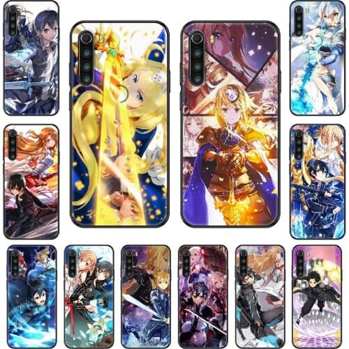 Anime Sword Art Online SAO Phone case For Xiaomi Redmi Note S2 4 5 6 7 8 A S X Plus Pro black trend bumper fashion back soft