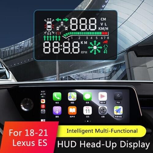 QHCP HUD Head-Up Display GPS Speedometer Warning Display Frontal Projector Car Electronics For Lexus ES200 260 250 300H2018-2021
