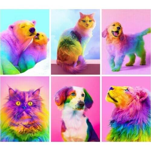 DIY Painting By Numbers Animals Kit Picture By Numbers Lions 40x50cm Wall Art Acrylic Canvas Paintings Home Decoration Gift