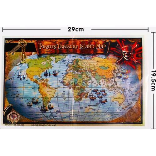 Scenario simulation pirate toy accessories Treasure map retro map kid children gift Captain Jack Sparrow fans collection display