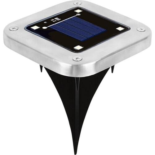 4Pcs Solar Square Underground Light IP65 Waterproof Intelligent Light Control Outdoor Ground Garden Path Buried Yard Spot Light