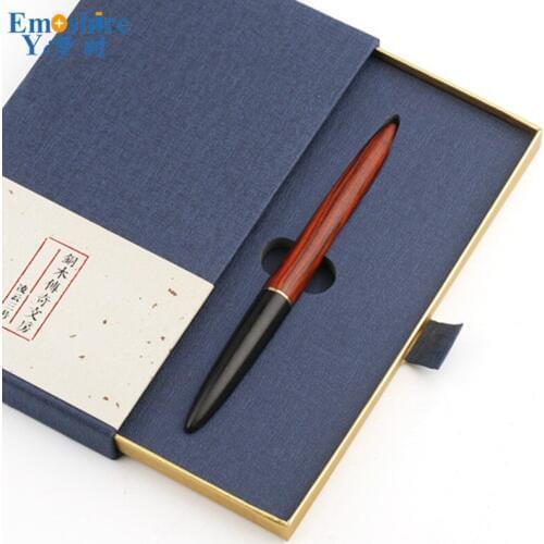 Brass Solid Wood Gel Pen Wood Ballpoint Pen Black Ballpoint Pen With Pencil Case High-grade Business Gifts Personalized P448