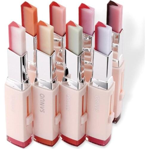 Fashion Korean Bite Lipstick V Cutting Two Tone Tint Silky Moisturzing Nourishing Lipsticks Balm Lip Cosmetic Gradient color