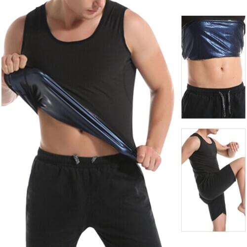 Men Slimming Sweat Vest Body Shaper Fitness Fat Burning Shaperwear Waist Loss Corset Running Sportswear Workout Top