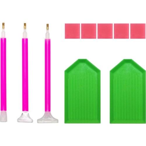 DIY Diamond Painting Tools Set 5D Diamond Painting Accessories Mosaic Glue Pen Kit Point Drill Pen Clay Tray Rhinestone Plate