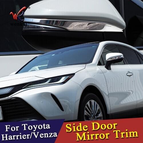 For Toyota Harrier Venza XU80 2020 2021 Rear View Side Mirror Cover ABS Chrome Trim Strip Car Accessories