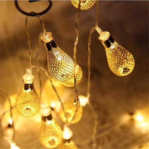 New 10LED Iron Diamond Drop Battery String Light Night Light Bedroom Christmas Tree Lamp Window Niche Buddha hanging Decoration