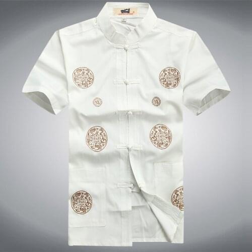 2017 New Style Mens Tang Suit Chinese Traditional Tops Oriental Shirts Kong Fu Hanfu Blouse Male Vintage Clothes