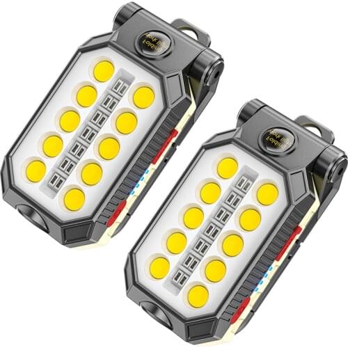 New LED COB Magnetic Work Light Portable USB Flashlight Adjustable Waterproof Camping Lantern Magnet Design With Power Display