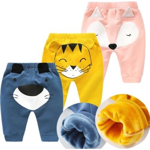 Newborn Baby Boy Girl Kids animal Bottom Harem Pants Leggings Trousers 0-3Y Cotton Infant Novelty Loose winter velvet warm pants