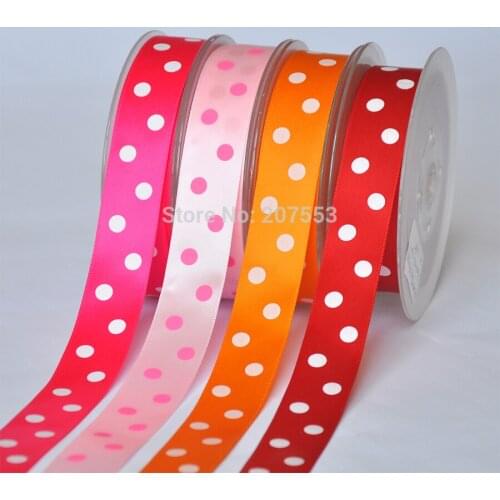 Wholesale 7/8" (22mm) Satin Ribbon 2dots For Embellishment Gift Packing Crafts