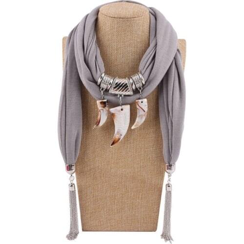 2020 New Fashion Ivory Pattern Jewelry Necklace For Women Scarf Ladies Color Foulard Female Hijabs Accessories