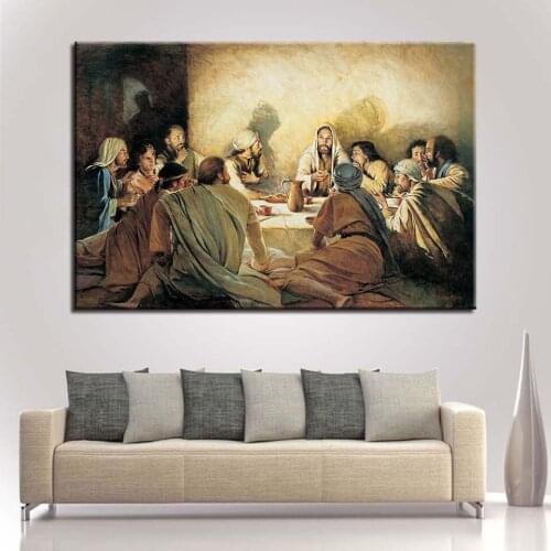 Canvas Poster Painting Wall Art Prints 1 Panel Jesus The Last Supper Pictures Modular Home Decoration For Living Room Framework