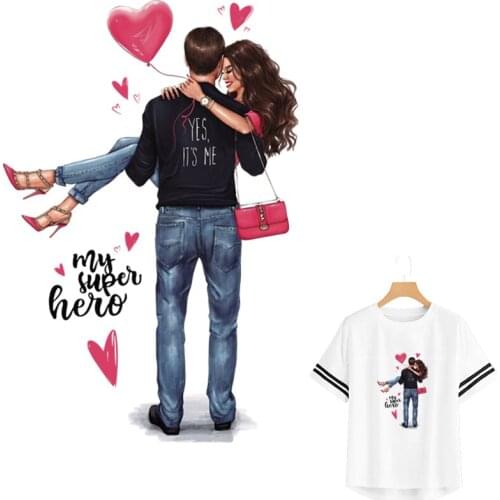 Lovers Patches For Clothes Man Woman Heat Transfer New Diy Accessory Clothing Deco Badges Washable Patch