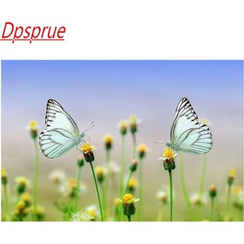Dpsprue 5D Full Square / Round DIY Diamond Painting Cross Stitch Flower Butterfly 3D Embroidery Diamond Mosaic Home Decor Gift