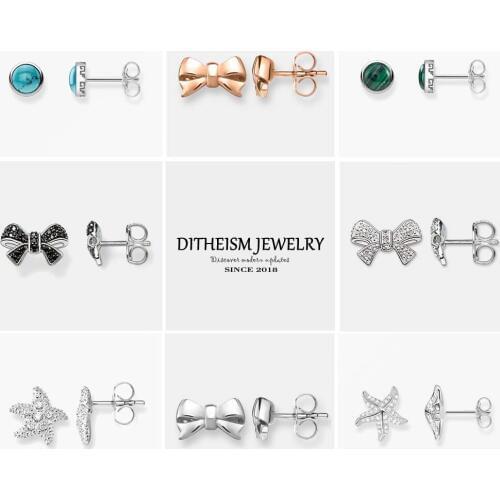 Bow Knot Rose Gold Color Stud Earrings, 2018 New Bowknot Fashion Jewelry 925 Sterling Silver Trendy Ear Gift For Women Lover