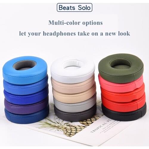 Replacement Earpads for Beats Solo 2 & 3 by Wicked Cushions Ear Pads for Beats Solo3 Wireless ON-Ear Headphones -White print