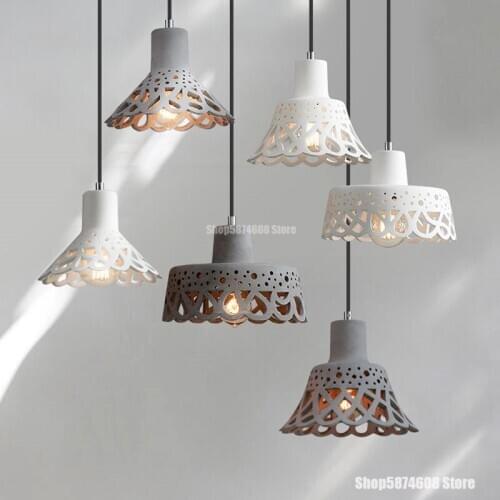 Modern Cement Pendant Lights Industrial Lights Color Cement Dining Room Kitchen Hanging Lamp Bedroom Interior Lighting Fixtures
