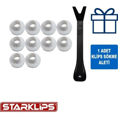 Universal Clip White Peg + Clip Disassembly Bracket 10 Pcs Car fastener for-Push Pin-Trim Rivet