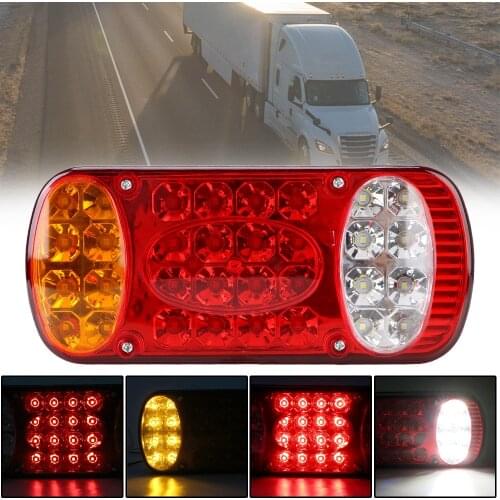 1Pc Rear Stop Brake Lights Taillight Waterproof Rear Lamps 12V 32LED Car Truck Tail Light Signal Indicator For Trailer Lorry
