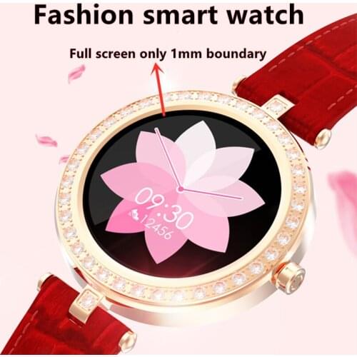 43mm diameter Women Smart Watch Real full screen weather Heart Rate Monitor 24 Sports mode Ladies Smart Watch For Android IOS