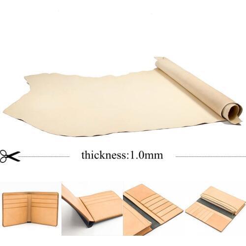 1.0mm leather good for making bags DIY material color plain easy for dye genuine leather wallet lining